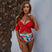 Women Swimwear European and American one piece sexy split gathered