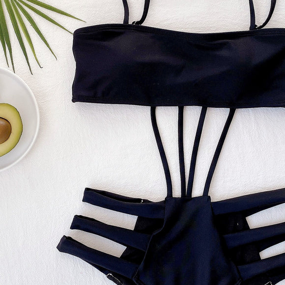 Women's swimsuit one-piece elegant European and American strappy