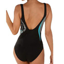 Women's swimsuit one-piece elegant strap retro printed