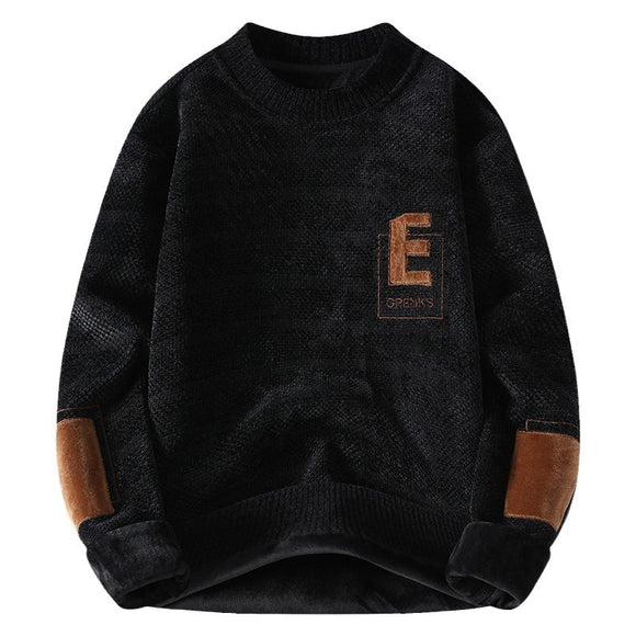 Men’s Knitted Sweater Pullover  Plus Fleece Thick Warm Winter