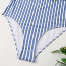 Women's swimwear one-piece elegant striped