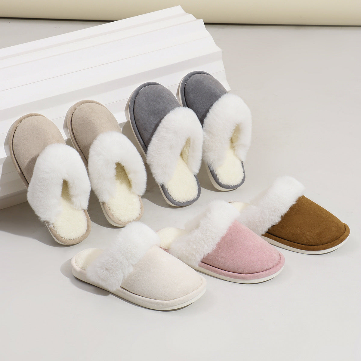 Women's slippers plush warm non-slip bedroom floors soft house Shoes