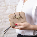 Cartera corto elegante para mujer con diseño de paquete de tarjetas-8