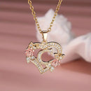 Women's necklace flower letters of love heart elegant fashionable