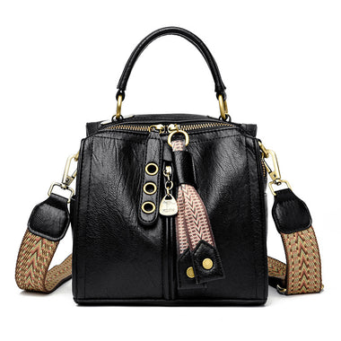 Buy black Women's handbag tote leather luxury elegant Crossbody