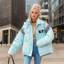 Women's down jacket elegant hooded in cotton warm padded wide