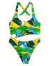 Women's swimwear one-piece push up elegant print