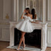 Short Princess Wedding Gown boat neck lace off-shoulder bridal dress