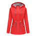 Women's jacket hooded waterproof elegant windbreaker zipper