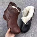 Women’s Ankle Boots Leather Elegant Soft-soled Chunky Heel Warm Fleece-9