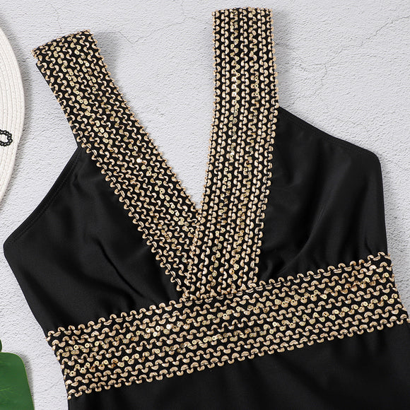 Women's swimwear one-piece elegant Black