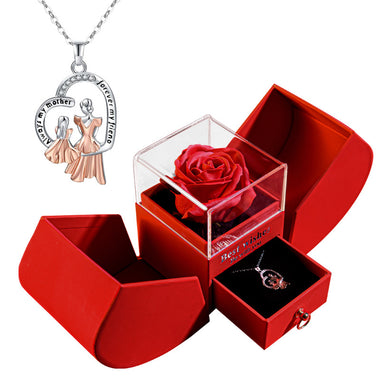 To My Love Preserved Red Rose Necklace Gift Love You Gift Set