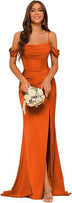 Women’s Mermaid Gown Bridesmaid Satin Off Shoulder 