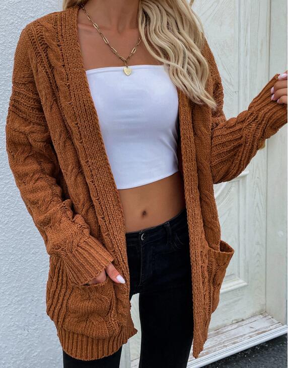 Women's Cardigan Boho knitted open elegant, long sleeves, sweaters, jacket