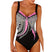 Women's swimsuit one-piece elegant strap retro printed