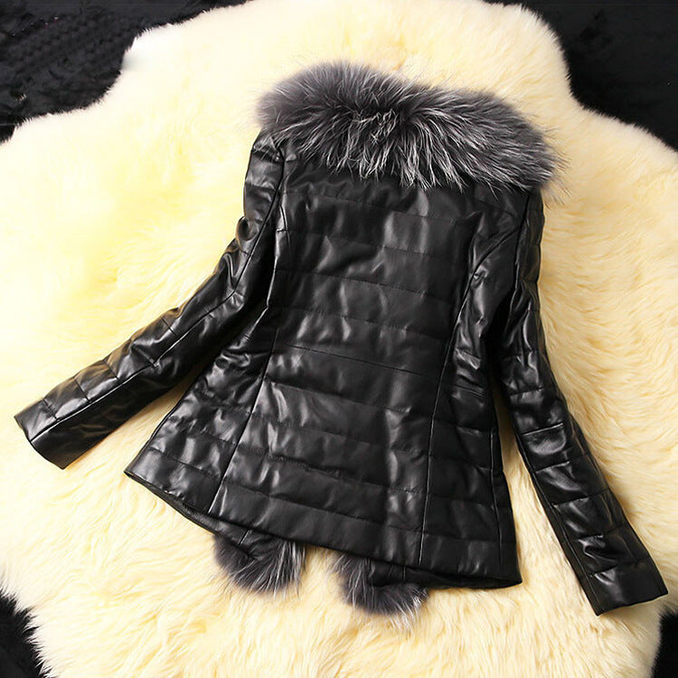 Women's fur coat imitation long fox hair padded elegant show slim body