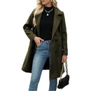 Women’s Coat Elegant Slim-Fit Mid-Length Double-Breasted Turn-Down Collar-9