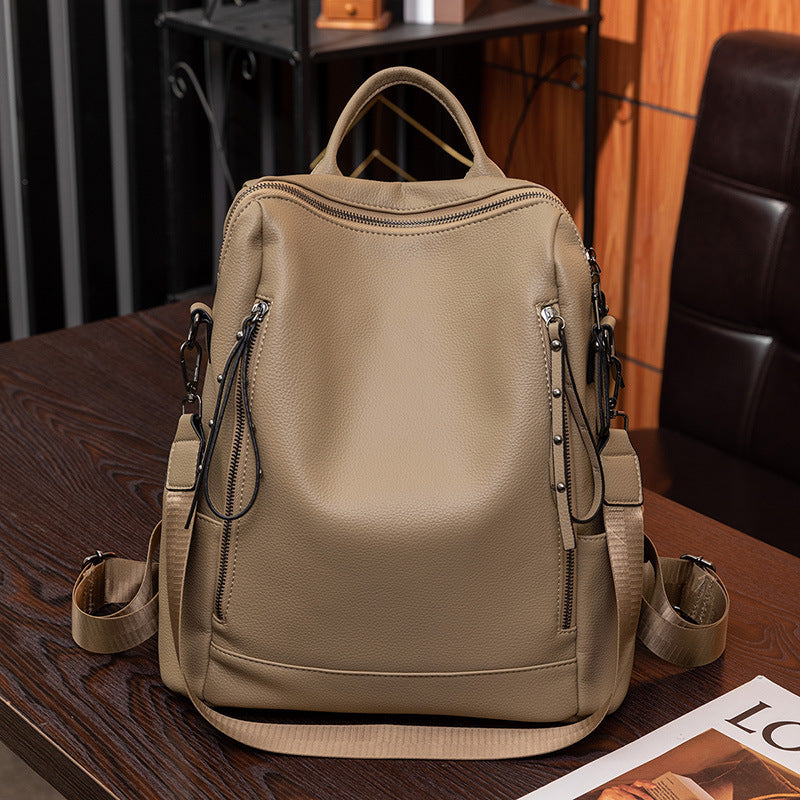 Women's backpack soft PU leather elegant crossbody travel