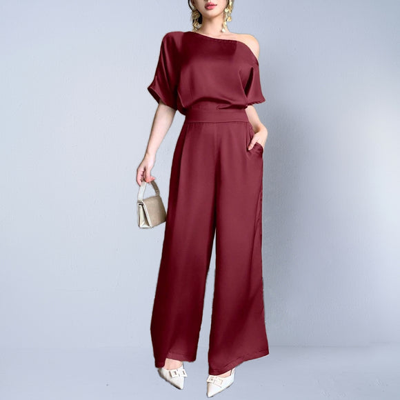 Women's Jumpsuit Elegant Asymmetrical Silky Fit Party Wear