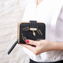 Cartera corto elegante para mujer con diseño de paquete de tarjetas-1