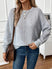 Women's sweater knitted plain casual, round neck, long sleeves