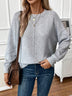 Women's sweater knitted plain casual, round neck, long sleeves