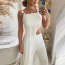 Women's asymmetrical hem top and wide-leg pants set, for party