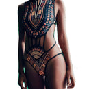 Women's swimsuit one-piece elegant floral printed