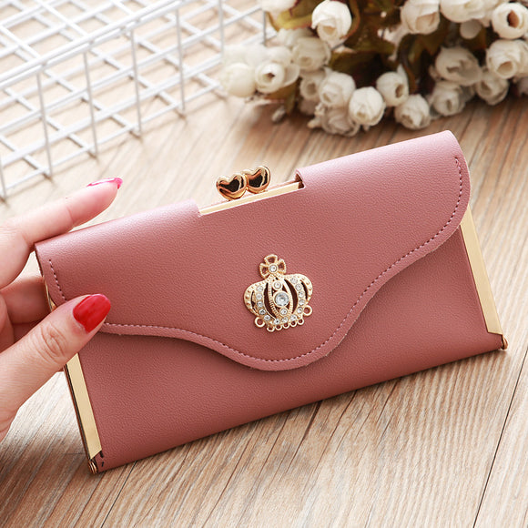 Women's wallet long PU Leather elegant card holder purse