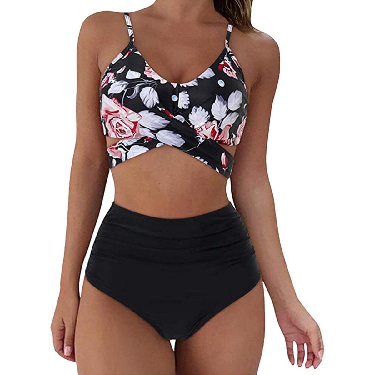 Women's swimwear Bikini sets 2 pieces elegant print push-up waist