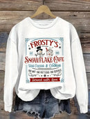 Sweat-shirt femme imprimé série Noël col rond élégant-6