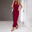 Women's Jumpsuit Elegant V Neck Sleeveless Wide Leg Long Party Work