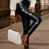Elegant sexy elastic women's leggings, decorated with rhinestones