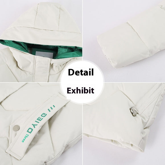 Abrigo de tamaño medio en algodón térmico con capucha cálido 