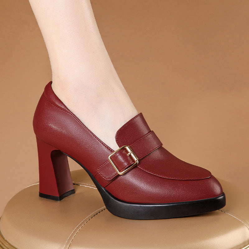 women's shoes pointed to high square heels elegant, sexy high quality, fashionable