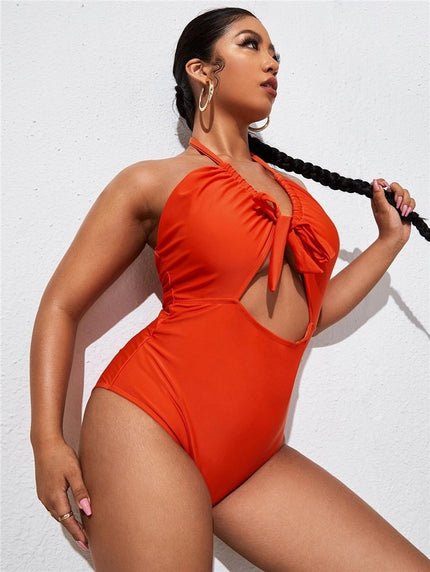 Women's swimwear one piece  push up tie dye print large size