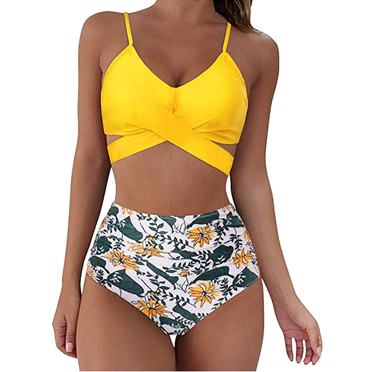 Women's swimwear Bikini sets 2 pieces elegant print push-up waist