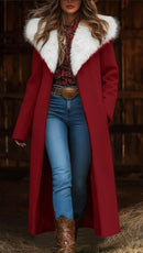 Women's Coat Elegant Long Warm American Winter Style Luxury Look-1