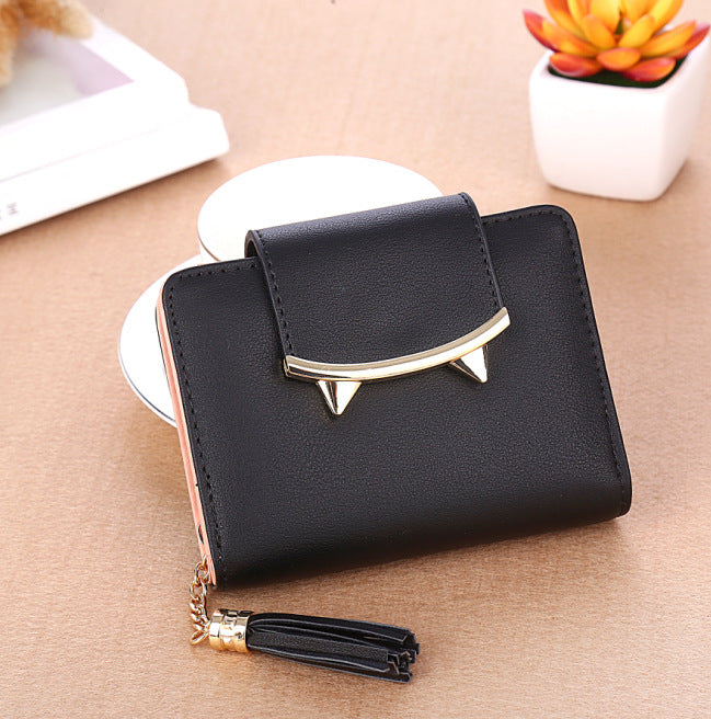 Buy a-black Women&#39;s Mini Bag wallet leather three-pronged decorate cat ears