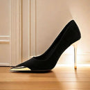 Women's Escarpins Stiletto Heels Elegant Pointed Metal-5