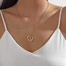 Women's necklace flower letters of love heart elegant fashionable