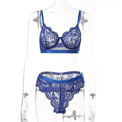 Women's lingerie set elegant lace push-up sexy solid color