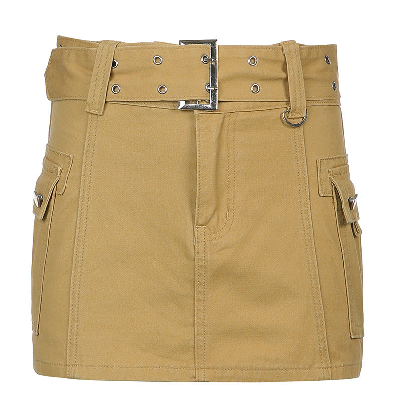 Women's mini skirt cargo elegant denim