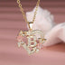 Women's necklace flower letters of love heart elegant fashionable