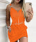Women's mini dress matching pockets, casual, straight and printed