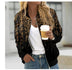 Women's jacket baseball elegant printed long sleeve zipper light