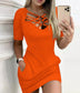 Women's mini dress matching pockets, casual, straight and printed