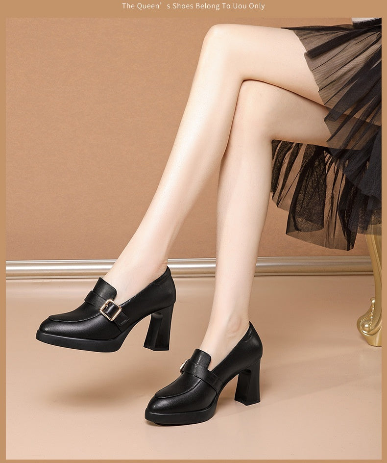 women's shoes pointed to high square heels elegant, sexy high quality, fashionable