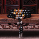 Bracelet Mala perles obsidienne prière 108 pour la guérison méditation-3