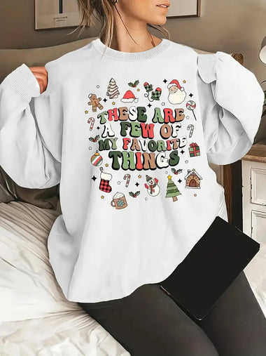 Buy yl9 Women's sweatshirt Christmas series print elegant round neck